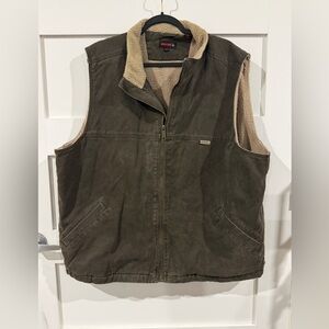 Wolverine Brown Vest with Sherpa Lining Size XXL